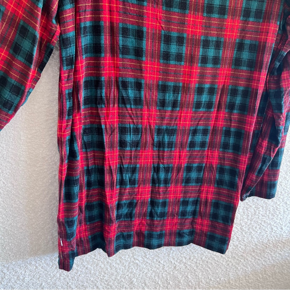 Little Sleepies Men’s Christmas Bamboo Plaid Red Green Pajama Shirt‎ Size Large - Picture 10 of 10